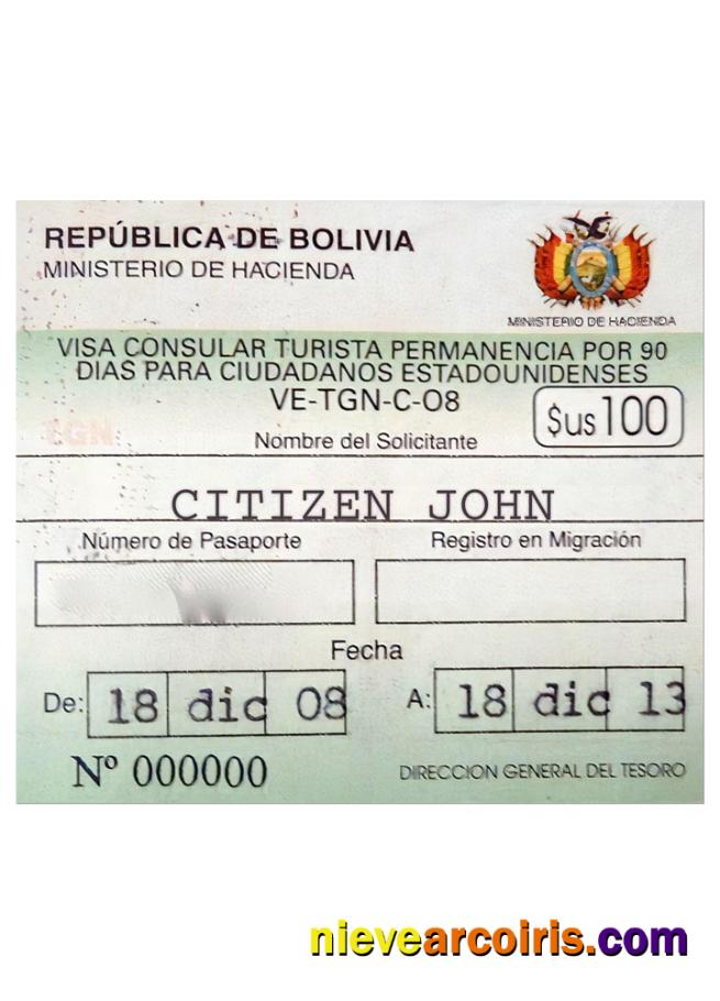 BOLIVIA travel visa